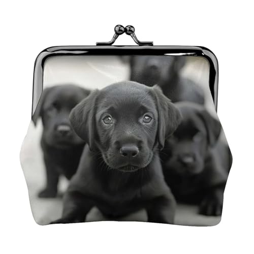 Puppies Dog Print Damen Mikrofaser Leder Kiss Lock Münzbörse Mini Geldbörse für Karten und Lippenstift von LJABCVNN