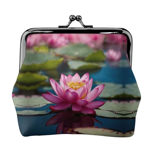 Spirit of The Lotus Print Damen Mikrofaser Leder Kiss Lock Münzbörse Mini Geldbörse für Karten und Lippenstift von LJABCVNN