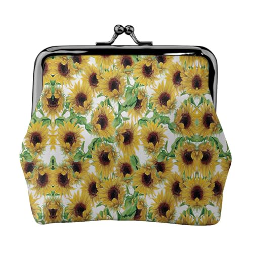 Sunflower.1 Print Damen Mikrofaser Leder Kiss Lock Coin Purse Mini Wallet für Karten und Lippenstift von LJABCVNN