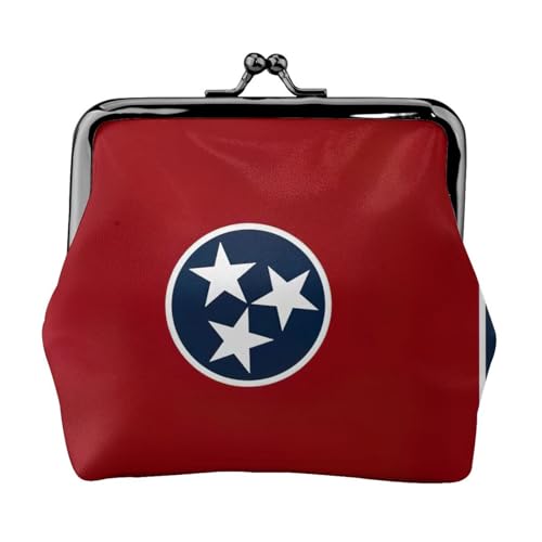 Tennessee Staatsflagge Druck Damen Mikrofaser Leder Kiss Lock Münzbörse Mini Geldbörse für Karten und Lippenstift von LJABCVNN