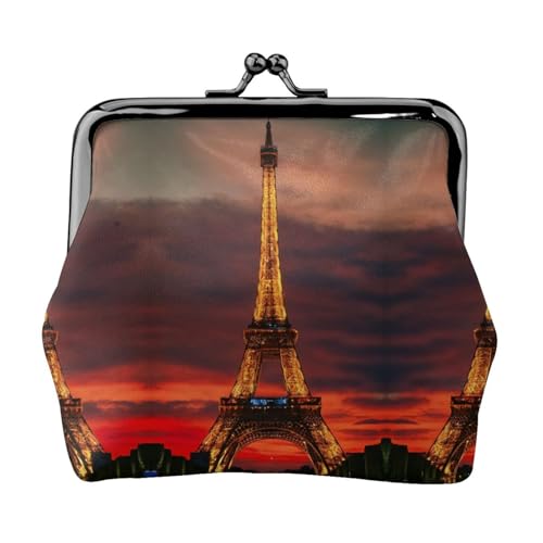 Tower Paris Print Damen Mikrofaser Leder Kiss Lock Coin Purse Mini Wallet für Karten und Lippenstift von LJABCVNN
