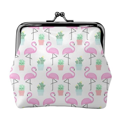 Tropischer Flamingo, niedlicher Kaktus-Druck, Damen-Münzgeldbörse, Mikrofaser-Leder, Kussschloss, Mini-Geldbörse für Karten und Lippenstift Tropischer Flamingo, niedlicher Kaktus-Druck, Damen-Münzgeldbörse, Mikrofaser-Leder, Kussschloss, Mini-Geldbörse für Karten und Lippenstift von LJABCVNN