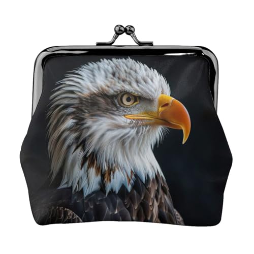 Weißkopfseeadler Druck Damen Mikrofaser Leder Kiss Lock Münzgeldbörse Mini Geldbörse für Karten und Lippenstift von LJABCVNN