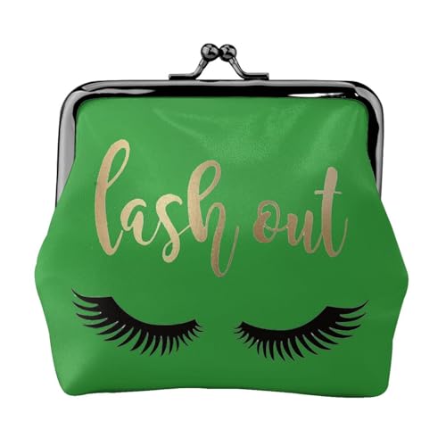 Wimperndruck Damen Mikrofaser Leder Kiss Lock Münzbörse Mini Geldbörse für Karten und Lippenstift von LJABCVNN