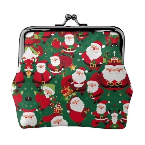 Xmas Funny Gnomes Print Damen Mikrofaser Leder Kiss Lock Coin Purse Mini Wallet für Karten und Lippenstift von LJABCVNN