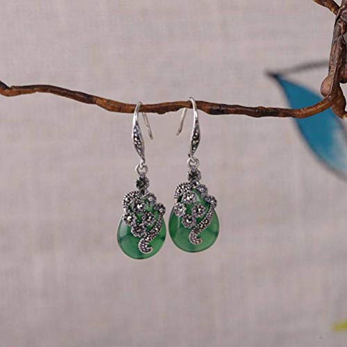 Chinese Style Ohrstöpsel S925 Silber Einfache Mode Chalcedon Drop Opal Ohrringe Frauen Literarische Ohrringe Silber Schmuck Grün Achat, LJBLEUSK Chinese Style Ohrstöpsel S925 Silber Einfache Mode Chalcedon Drop Opal Ohrringe Frauen Literarische Ohrringe Silber Schmuck Grün Achat, LJBLEUSK von LJBLEUSK