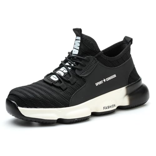 Sicherheitssneaker Für Herren, Leichte Sneaker Mit Stahlkappe, Atmungsaktiv, rutschfest, Bruchsicher, Leichte, Durchstichsichere Arbeitsschuhe,Weiß,40 Sicherheitssneaker Für Herren, Leichte Sneaker Mit Stahlkappe, Atmungsaktiv, rutschfest, Bruchsicher, Leichte, Durchstichsichere Arbeitsschuhe,Weiß,40 von LJCCHM