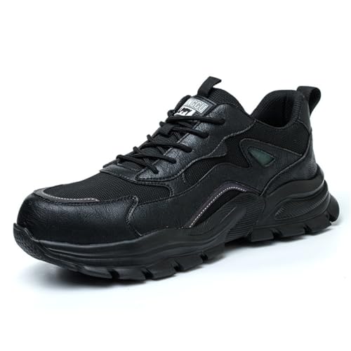 Sicherheitssneaker Für Männer, Leichte, Strapazierfähige Stahlkappensneaker, Atmungsaktiv, Bruchsicher, Durchstichfest Und rutschfest,Schwarz,41 Sicherheitssneaker Für Männer, Leichte, Strapazierfähige Stahlkappensneaker, Atmungsaktiv, Bruchsicher, Durchstichfest Und rutschfest,Schwarz,41 von LJCCHM