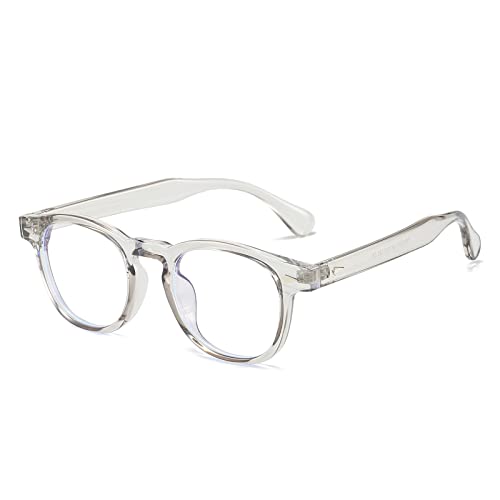 LJCZKA Blaulichtfilter Brille Rund Damen Herren - Kleine Runde Brille Ohne Stärke Retro Anti Blaulicht Brille Rund Computerbrille Nerdbrille Dekobrille von LJCZKA