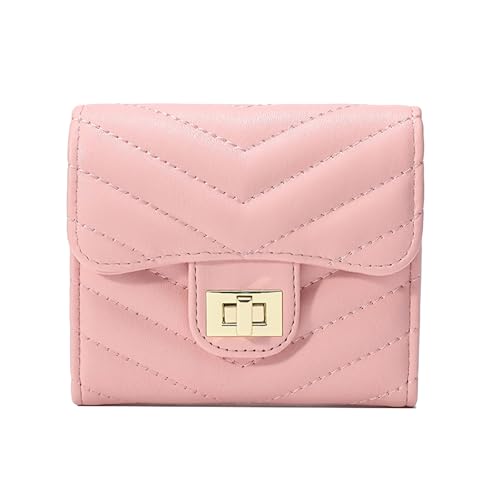 LJCZKA Gesteppte Geldbörse PU Leder für Damen, Kurze Kartenhalter Börse mit Reißverschluss, Kleine Kreditkartenetui mit Münzfach von LJCZKA