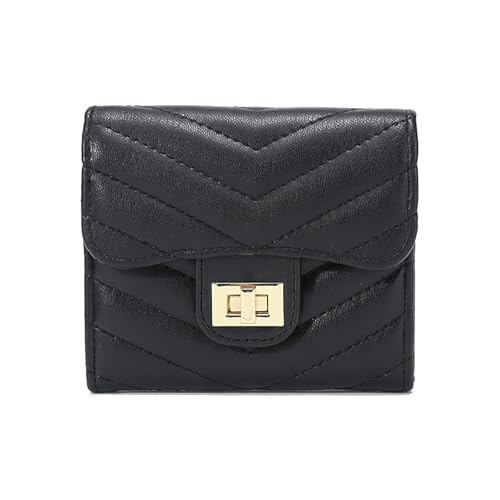 LJCZKA Gesteppte Geldbörse PU Leder für Damen, Kurze Kartenhalter Börse mit Reißverschluss, Kleine Kreditkartenetui mit Münzfach von LJCZKA