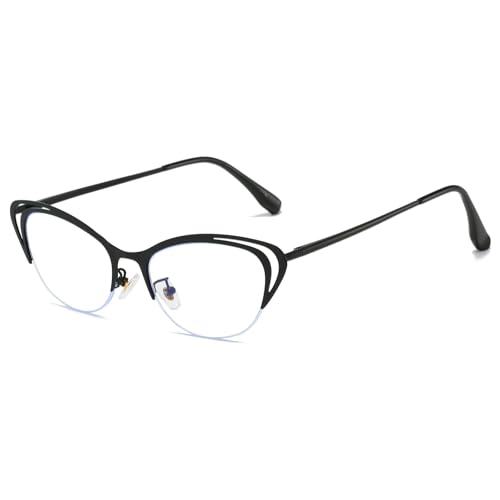 LJCZKA Kleine Blaulichtfilter Brille Katzenauge für Damen Retro Katzenaugen Brillengestelle Damen Ohne Stärke Frauen für PC, TV and Handy von LJCZKA