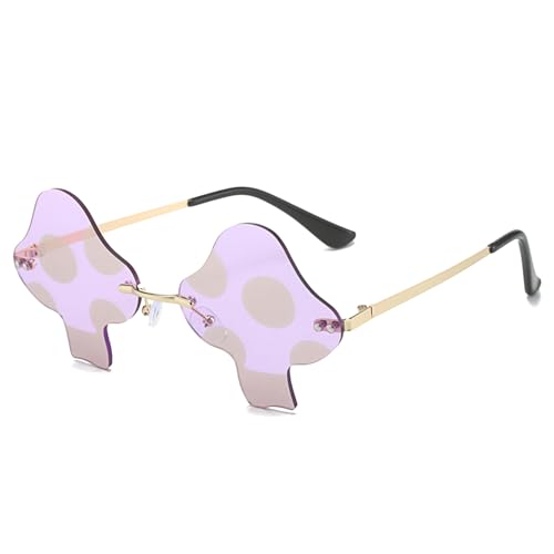 LJCZKA Pilz Sonnenbrille Rave Brille Damen Herren, Vintage Randlose Sonnenbrille Hippie Halloween Party Festival UV-Schutz LJCZKA Pilz Sonnenbrille Rave Brille Damen Herren, Vintage Randlose Sonnenbrille Hippie Halloween Party Festival UV-Schutz von LJCZKA