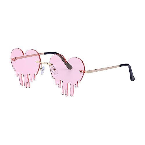 LJCZKA Randlose Herz sonnenbrille Schmelzen mit Diamant Damen Herren, Rave Sonnenbrille Hippie Brille Halloween Party Festival Unisex LJCZKA Randlose Herz sonnenbrille Schmelzen mit Diamant Damen Herren, Rave Sonnenbrille Hippie Brille Halloween Party Festival Unisex von LJCZKA