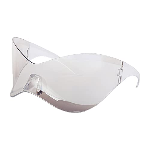 LJCZKA Randlose y2k Sonnenbrille für Damen und Herren, Futuristische Wrap Around Sonnenbrille Groß Sport Katzenaugen Brille mit Schild UV-Schutz LJCZKA Randlose y2k Sonnenbrille für Damen und Herren, Futuristische Wrap Around Sonnenbrille Groß Sport Katzenaugen Brille mit Schild UV-Schutz von LJCZKA