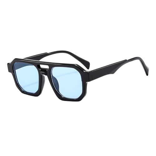 LJCZKA Retro Doppelsteg Sonnenbrille für Damen Herren, Klassisch 70er Sonnenbrille Pilotenbrille mit UV400 Schutz von LJCZKA