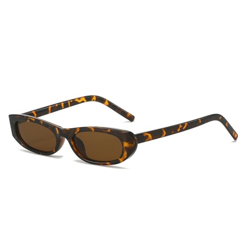 LJCZKA Retro Kleine Ovale Sonnenbrille für Herren Damen 90er Vintage Extra Schmale Ovale Dünne Cat Eye Mode Sonnenbrille von LJCZKA