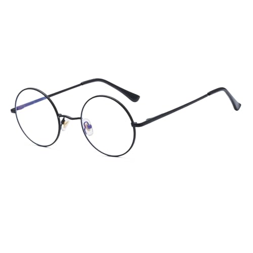 LJCZKA Runde Blaulichtfilter Brille Damen Herren, Runde Brille Ohne Stärke Metallgestell für PC, Handy, Fernseher, Anti Müdigkeit von LJCZKA
