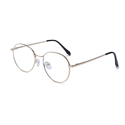 LJCZKA Runde Blaulichtfilter Brille Ohne Stärke – Retro Blaulicht Brille Photochrome für Damen Herren Computerbrille Nerdbrille Dekobrille von LJCZKA