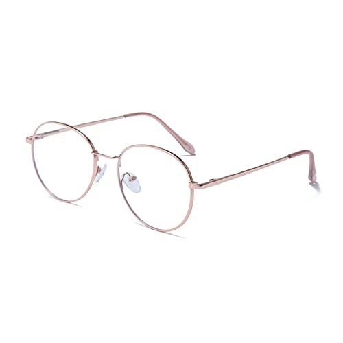 LJCZKA Runde Blaulichtfilter Brille Ohne Stärke – Retro Blaulicht Brille Photochrome für Damen Herren Computerbrille Nerdbrille Dekobrille von LJCZKA