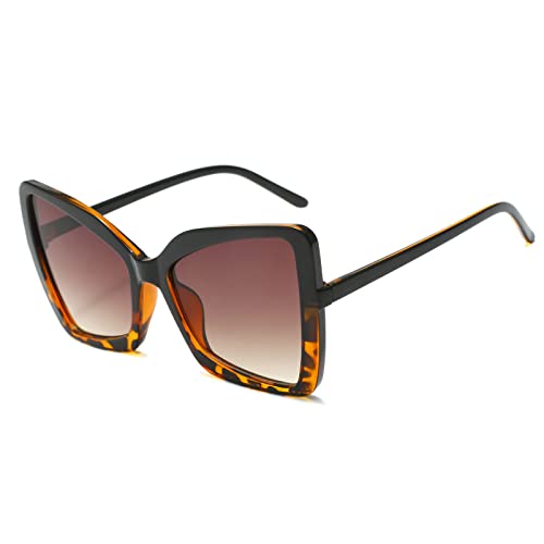 LJCZKA Vintage Katzenauge Sonnenbrille Groß Damen, Retro Katzenauge Sonnenbrille Schmetterling Brille Damen mit UV-Schutz von LJCZKA