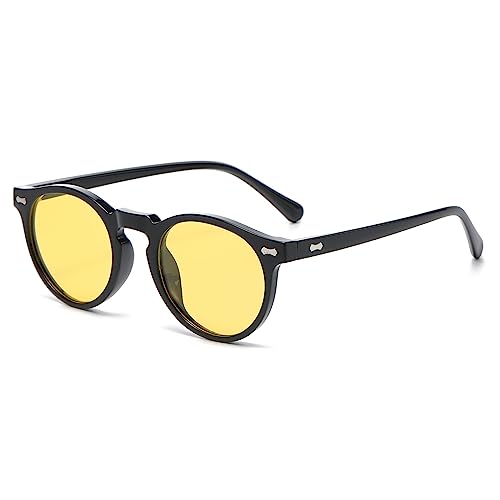 LJCZKA Vintage Runde Polarisierte Sonnenbrille Herren Damen Retro Sonnenbrille Rund Polarisiert Brille UV400 Schutz von LJCZKA