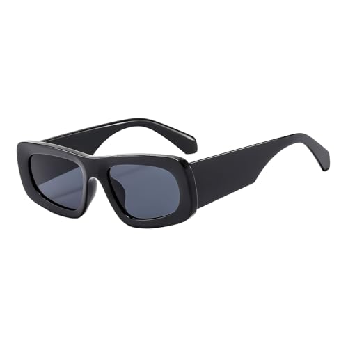 LJCZKA Vintage Sonnenbrille Rechteckig Damen Herren, Trendy Eckig Sonnenbrille 90's Mit Uv Schutz von LJCZKA