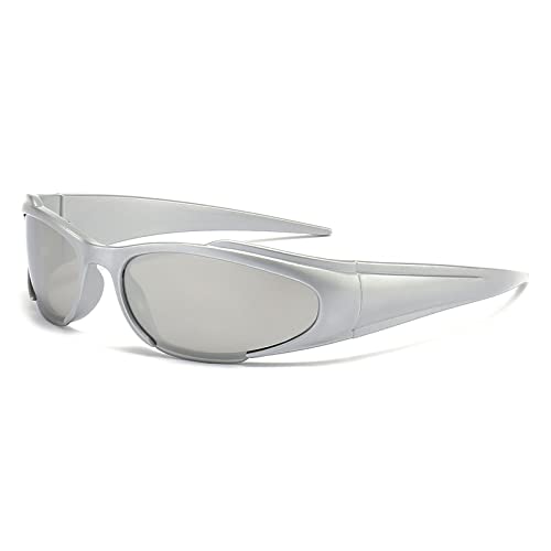 LJCZKA y2k Wraparound Sonnenbrille für Herren Damen, Futuristische Sonnenbrille Radsportbrille Fahrradbrille Schnelle Brille y2k UV-Schutz von LJCZKA