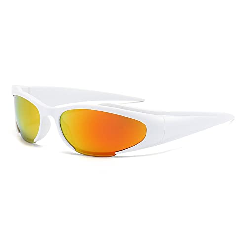 LJCZKA y2k Wraparound Sonnenbrille für Herren Damen, Futuristische Sonnenbrille Radsportbrille Fahrradbrille Schnelle Brille y2k UV-Schutz von LJCZKA