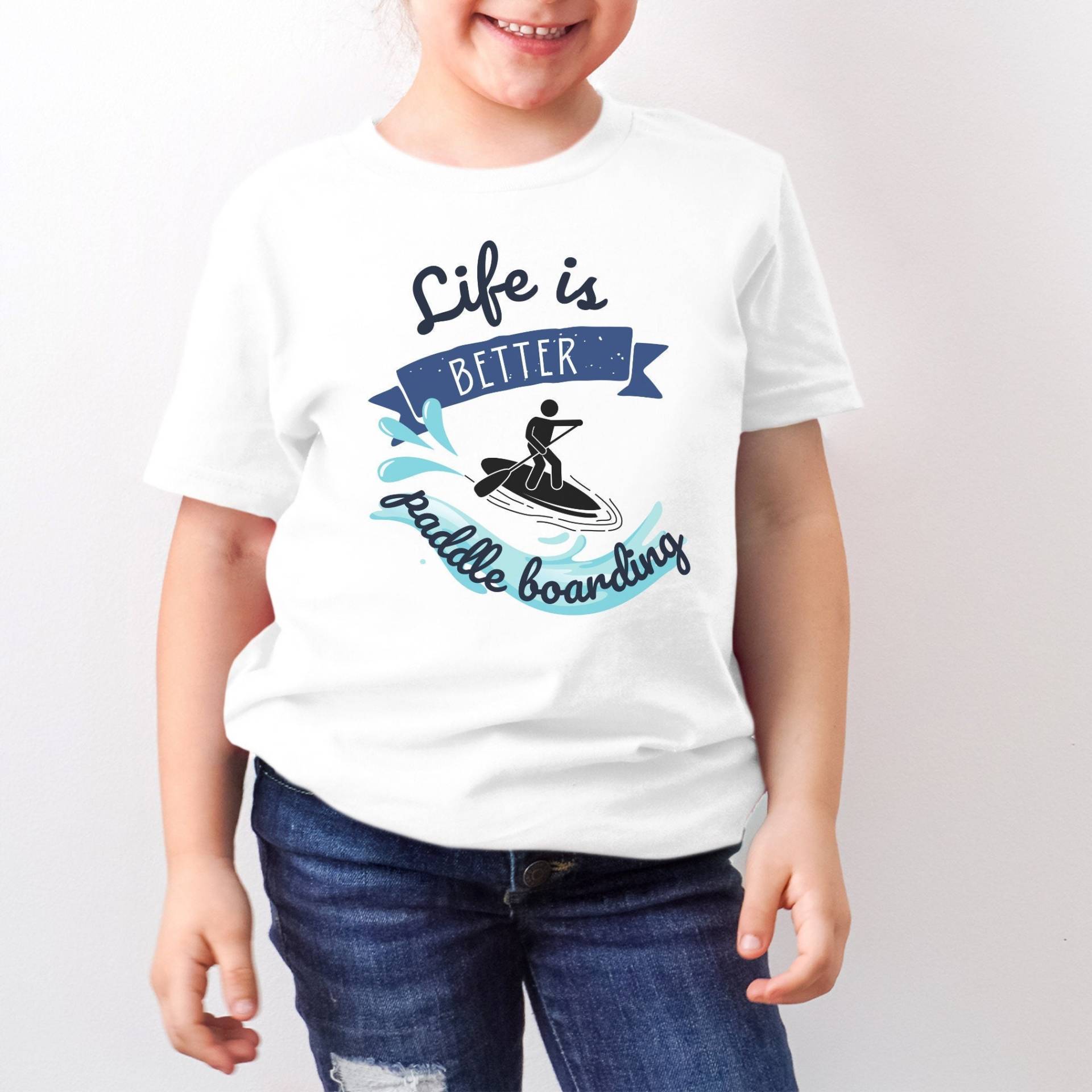 Kinder Paddleboard T Shirt Paddle Boarding Geschenk Für Jungen Mädchen Geburtstag Stand Up Paddleboarding von LJCustomTeesDesign