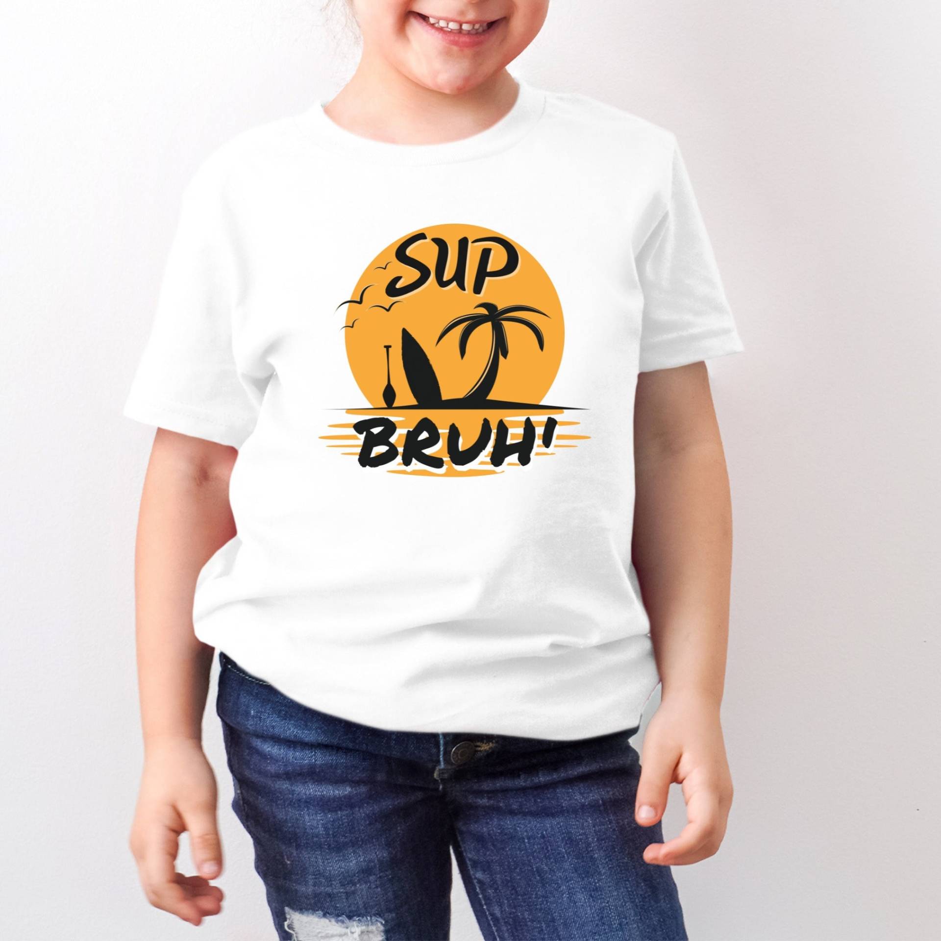 Kinder Paddleboard T-Shirt Sup Bruh " Whats Sup Bro Stand Up Paddleboarding Sommer Shirt 100% Bio von LJCustomTeesDesign