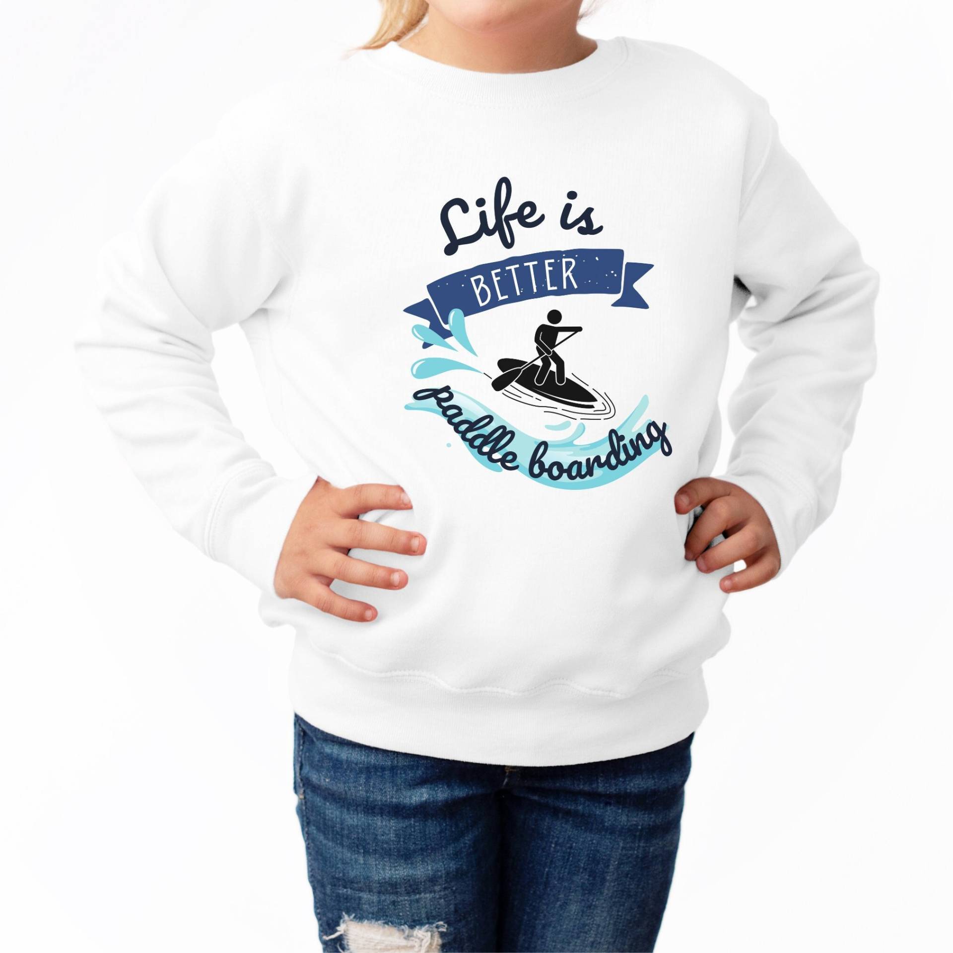 Kinder Paddleboarding Sweatshirt, Life Is Better Paddle Boarding, Stand Up Paddleboard Geschenke Für Paddleboarder, Sup Sweatshirt von LJCustomTeesDesign