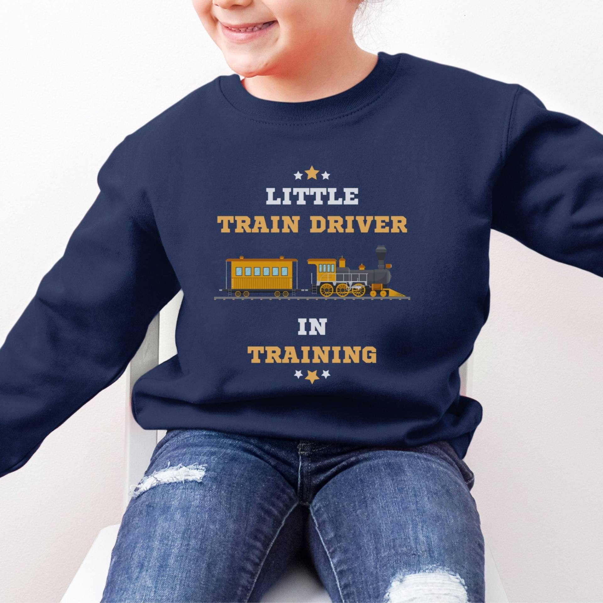 Kinder Zug Sweatshirt Kleiner Lokführer Shirt Modelleisenbahn Enthusiast Diesel Steam Train Eisenbahn Lokomotive Spotter von LJCustomTeesDesign