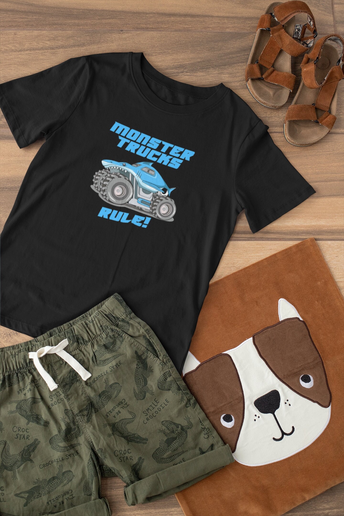 Super Kinder T-Shirt Monster Trucks Rule Monster Truck T-Shirt, Jungen Tshirt, Geschenk Für von LJCustomTeesDesign