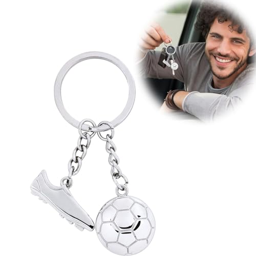 LJFEA 1Stk. Schlüsselanhänger Fussball Fussballschuh Auto Keychain Anhänger Deko Fußballplatz Schlüsselbund mit O-Ring für Erwachsene und Kinder Geschenkidee Autodeko von LJFEA