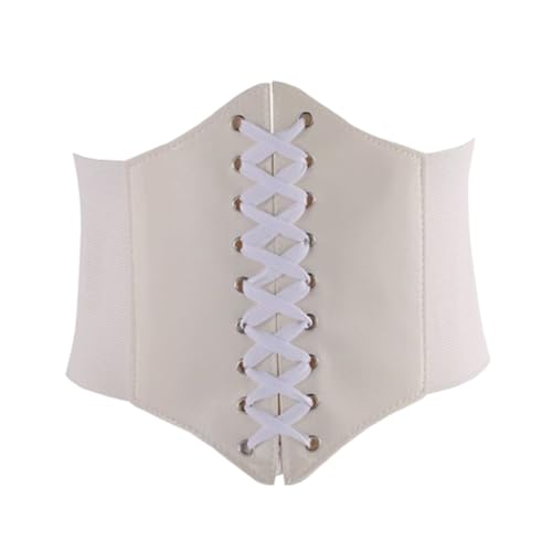 LJFEA Frauen Tied Waspie Gürtel Damen Mädchen Elastisch Breites Band Elastisch Gebunden Waspie Korsett Taille Gürtel Bustiers Korsetts(Halloween Karneval verkleiden)-Weiß von LJFEA