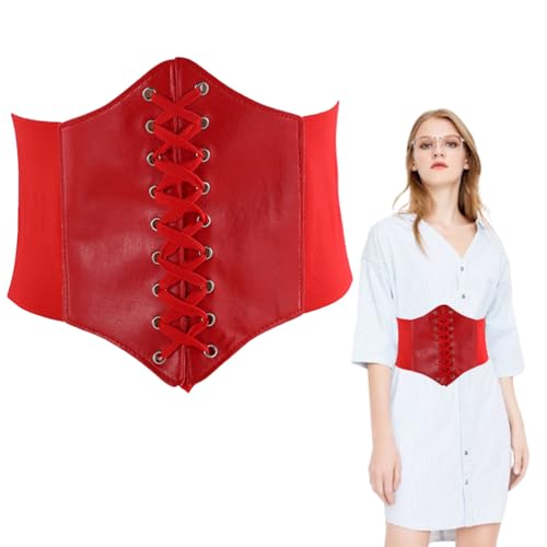LJFEA Frauen Tied Waspie Gürtel Damen Mädchen Elastisch Breites Band Elastisch Gebunden Waspie Korsett Taille Gürtel Bustiers Korsetts(Halloween Karneval verkleiden)-rosa von LJFEA