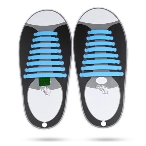 LJFEA Schnürsenkel ohne Binden Silikon, Wasserdichte Elastische Schnürsenkel für Kinder und Erwachsene, Flexible und Robuste Gummi Schnürsenkel von LJFEA