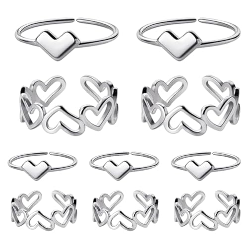 LJFEA Skelett Liebesring Freundschaftsring Lifestyle Ring 925 Sterling Silber Verstellbar Damen von LJFEA