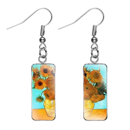 Van Gogh Ölgemälde (Sonnenblume) Ohrringe Modeschmuck Berühmte Künstler Serie Ohrringe Handwerk Geschenke von LJFEA