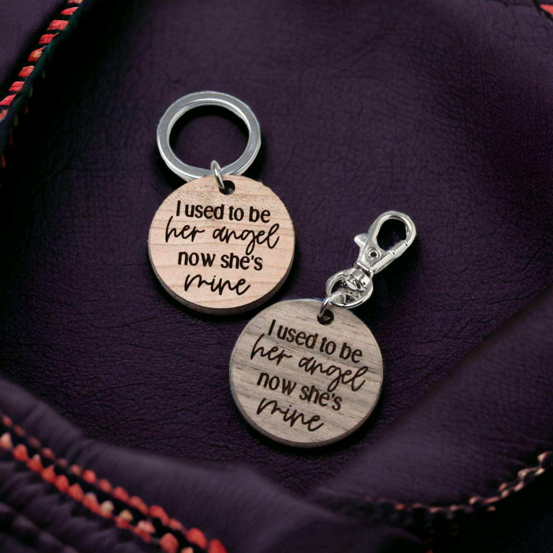 I Used To Be Her Angel Memorial Wood Keychain | Erinnerung An Den Verlust Von Mutter Tochter Oder Oma von LJGCandles