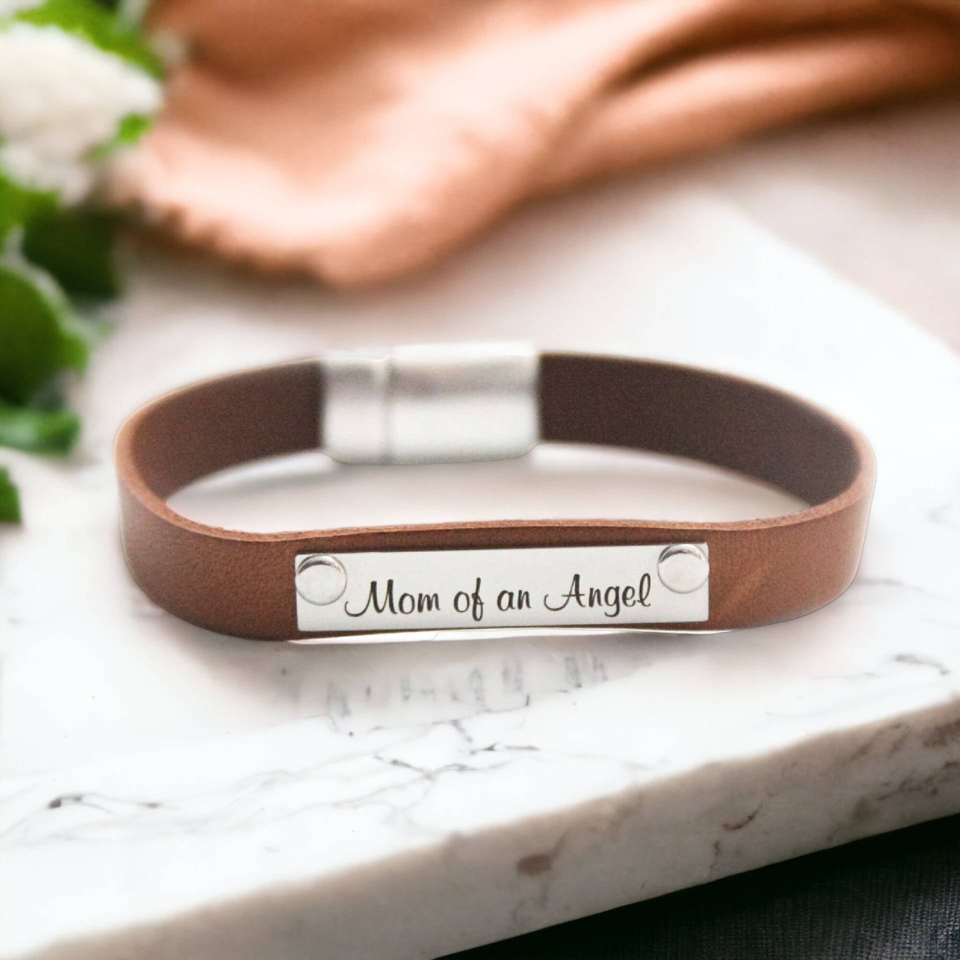 Mama Eines Engels Lederarmband | Säuglingsverlust Und Fehlgeburt Geschenk Für Trauernde Mutter von LJGCandles