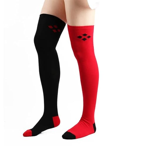 Wintersocken für Damen, Baumwolle, 2 Paar, warme, dicke Strümpfe, knieförmige Socken, Harley Quinn hohe Socken, WA1, One size von LJGFW