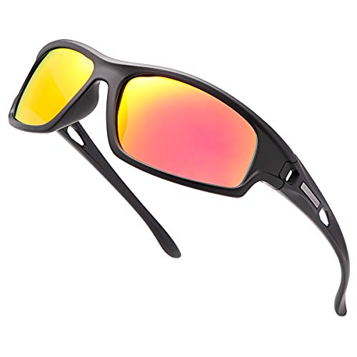 LJIMI Polarisierte Sportbrille Sonnenbrille Fahrradbrille mit UV400 Schutz für Herren Damen Autofahren Laufen Wandern Radfahren Angeln Golf TR90 Superleichtes Unzerbrechlicher Rahmen Brille von YIMI