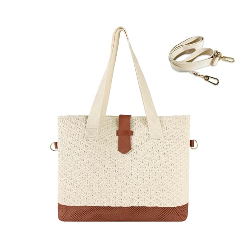 LJNYIE Tragetasche für Damen, Strick-Handtasche, große Kapazität, Schultertasche für den Alltag und auf Reisen, Braun, Einheitsgröße LJNYIE Tragetasche für Damen, Strick-Handtasche, große Kapazität, Schultertasche für den Alltag und auf Reisen, Braun, Einheitsgröße von LJNYIE