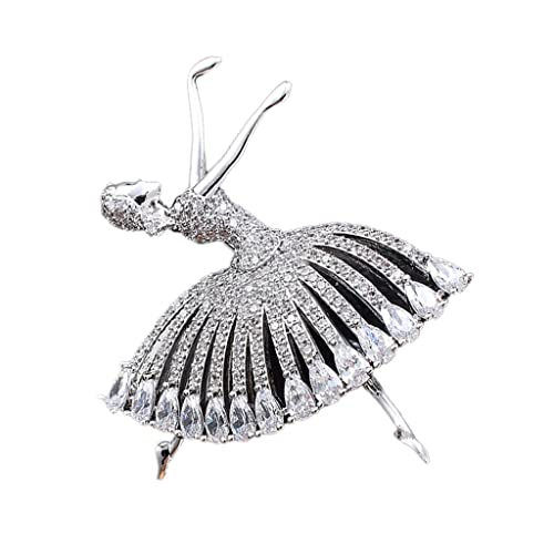 Brosche Mode Ballett Mädchen Tanzen Broschen Für Frauen Mädchen, Metall Brosche Pins Schmuck Geschenke Kleidung Accessoires Broschen Für Frauen (Edelsteinfarbe: Gold) () von LJQZFWXX