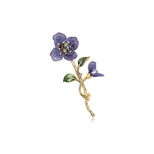 Brosche Pin Anstecknadel Schmuck Geschenke für Frauen Damen Mode Elegante Accessoires Lila Farbverlauf bestickte Blumenbrosche Luxuriöse Hochzeitsbankettbrosche Zubehör von LJQZFWXX