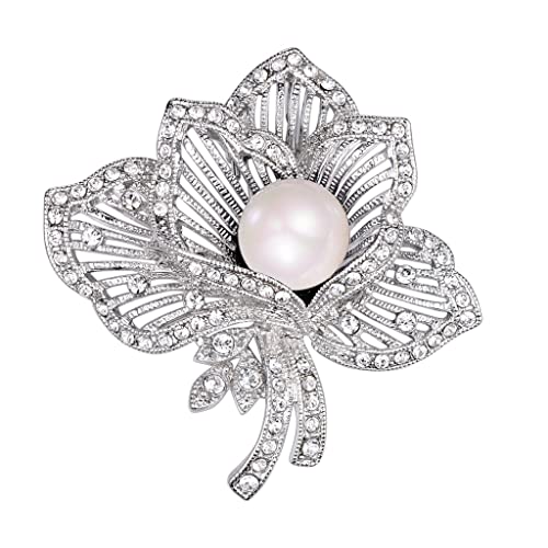 Brosche Weibliche Imitation Perle Blume Corsage Pin Atmosphärische Anzug Zubehör Schmuck (B Som bilden visar) von LJQZFWXX