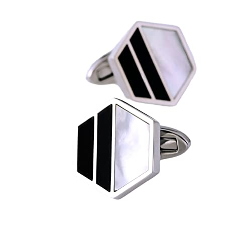 Herren-Schmuck, Hemd-Manschettenknöpfe, schwarze Manschettenknöpfe, Hochzeitsgeschenke, Accessoires, Geschenke, Accessoires, Business-Manschettenknöpfe (Olny Cufflinks Nero) von LJQZFWXX