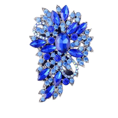 Schmuck-Brosche für Damen, funkelnder Kristall, Zirkon, Wassertropfen, Zirkon, Blumen-Brosche, Damen, elegantes Party-Ball-Bankett-Geschenk (C 5,5 cm x 8,5 cm) (B 5,5 cm x 8,5 cm) von LJQZFWXX